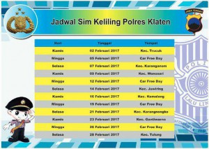 Jadwal SIM Keliling Klaten Oktober 2024 - Jadwal SIM Keliling