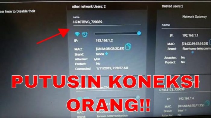 Cara memutus koneksi wifi orang lain