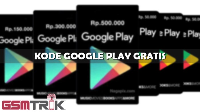 Kode google play gratis