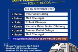 Jadwal SIM Keliling Cileungsi