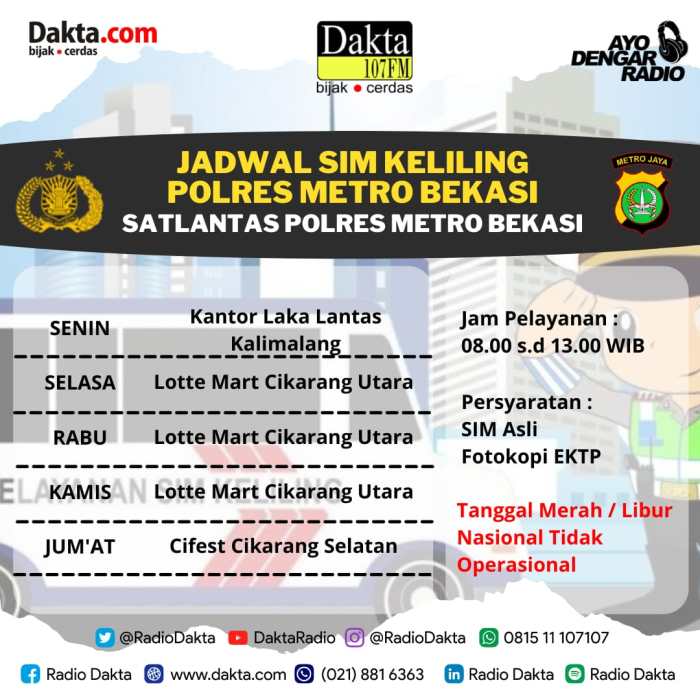 Keliling sim jadwal padang samsat kota kegiatan stnk januari